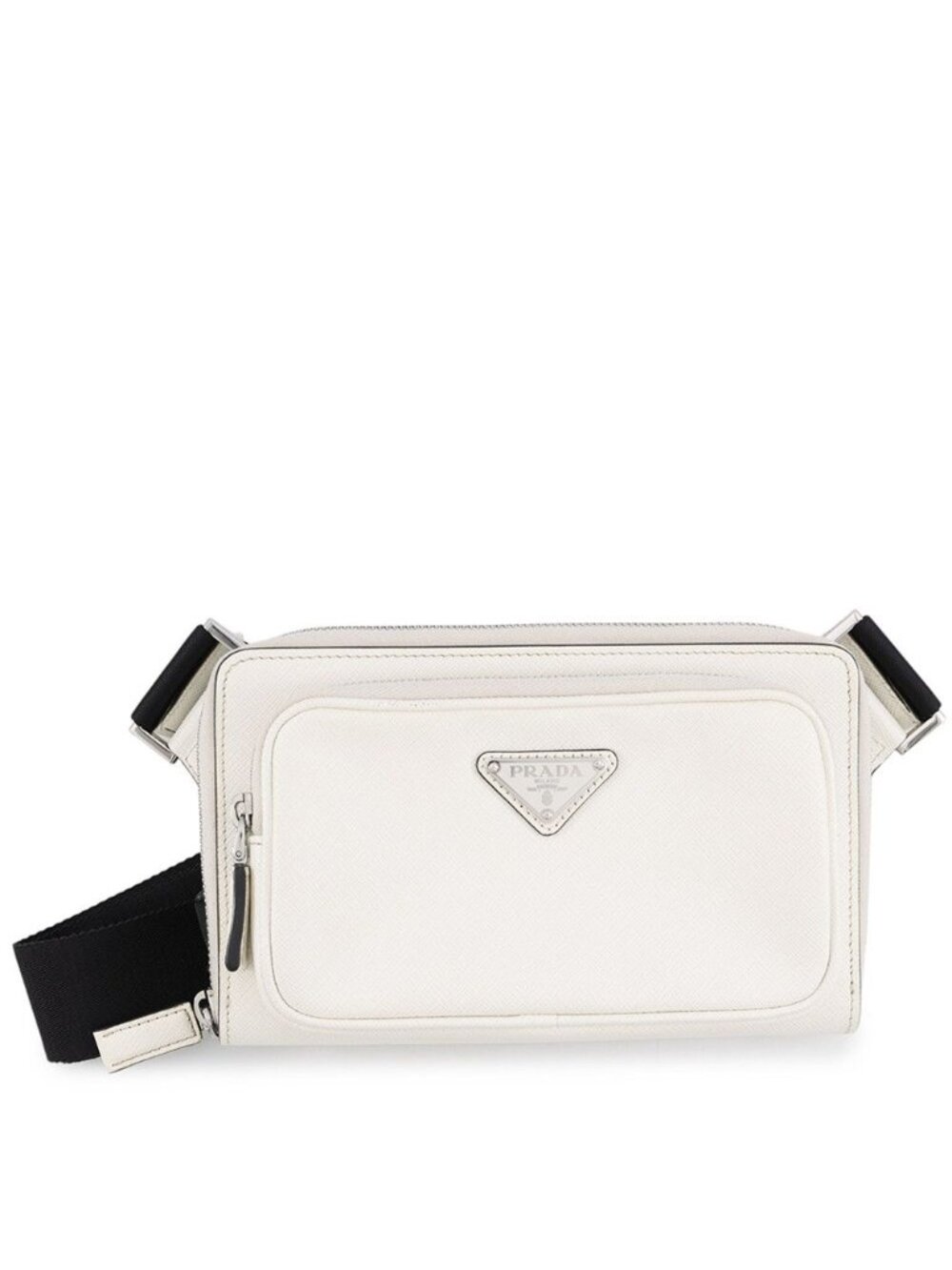 Prada Belt Bag Saffiano Triangle Logo White